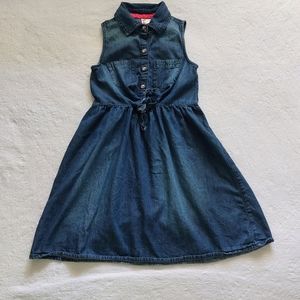 DENIM CHAMBRAY SLEEVELESS GIRLS DRESS